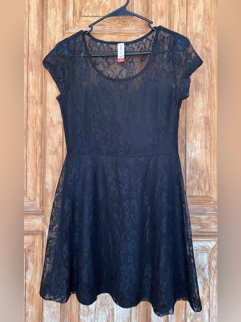 No Boundaries Black Lace Fit-and-Flare Dress